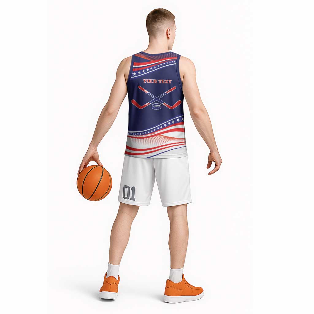 My Gold Medal Winning Hockey Team Personalized Basketball Jersey Blue Style