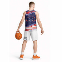 My Gold Medal Winning Hockey Team Personalized Basketball Jersey Blue Style