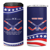 My Gold Medal Winning Hockey Team Personalized 4 in 1 Can Cooler Tumbler Blue Style