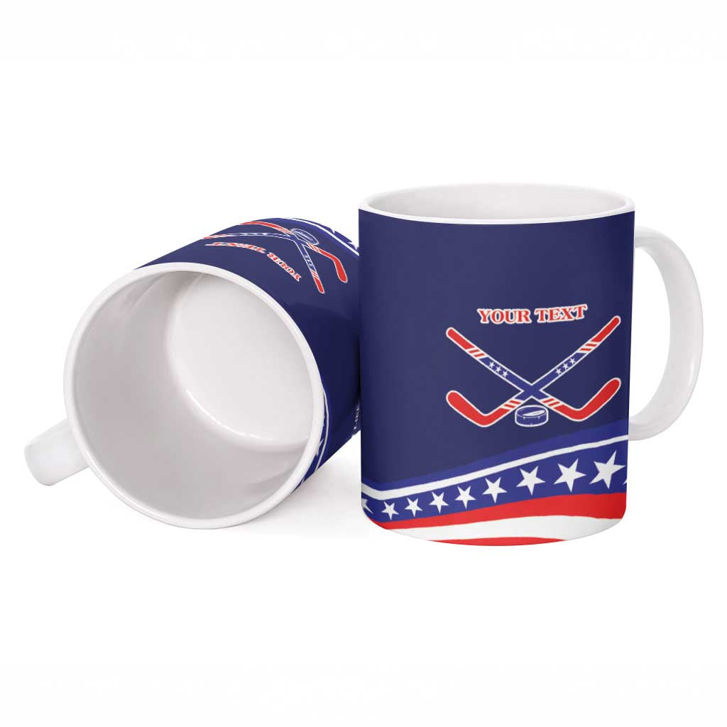 My Gold Medal Winning Hockey Team Personalized Ceramic Mug Blue Style