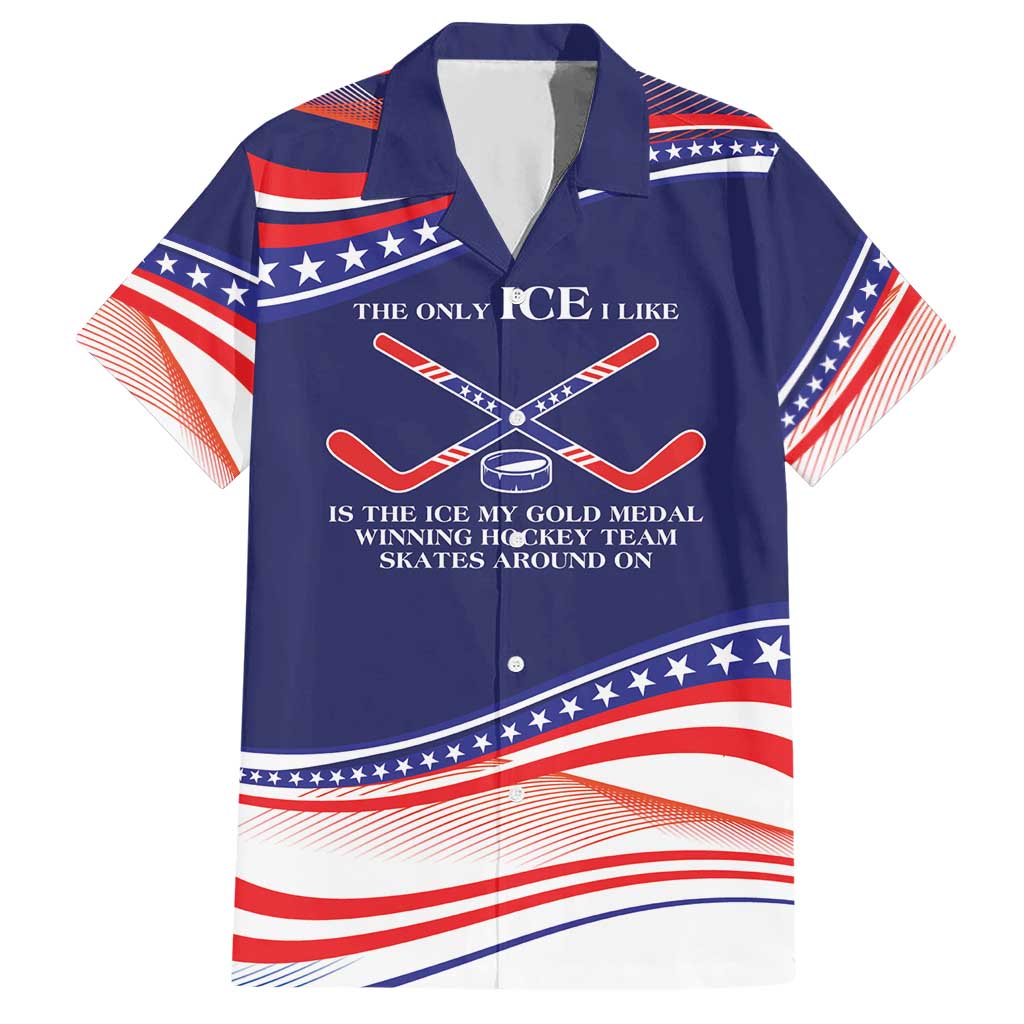 My Gold Medal Winning Hockey Team Personalized Hawaiian Shirt Blue Style