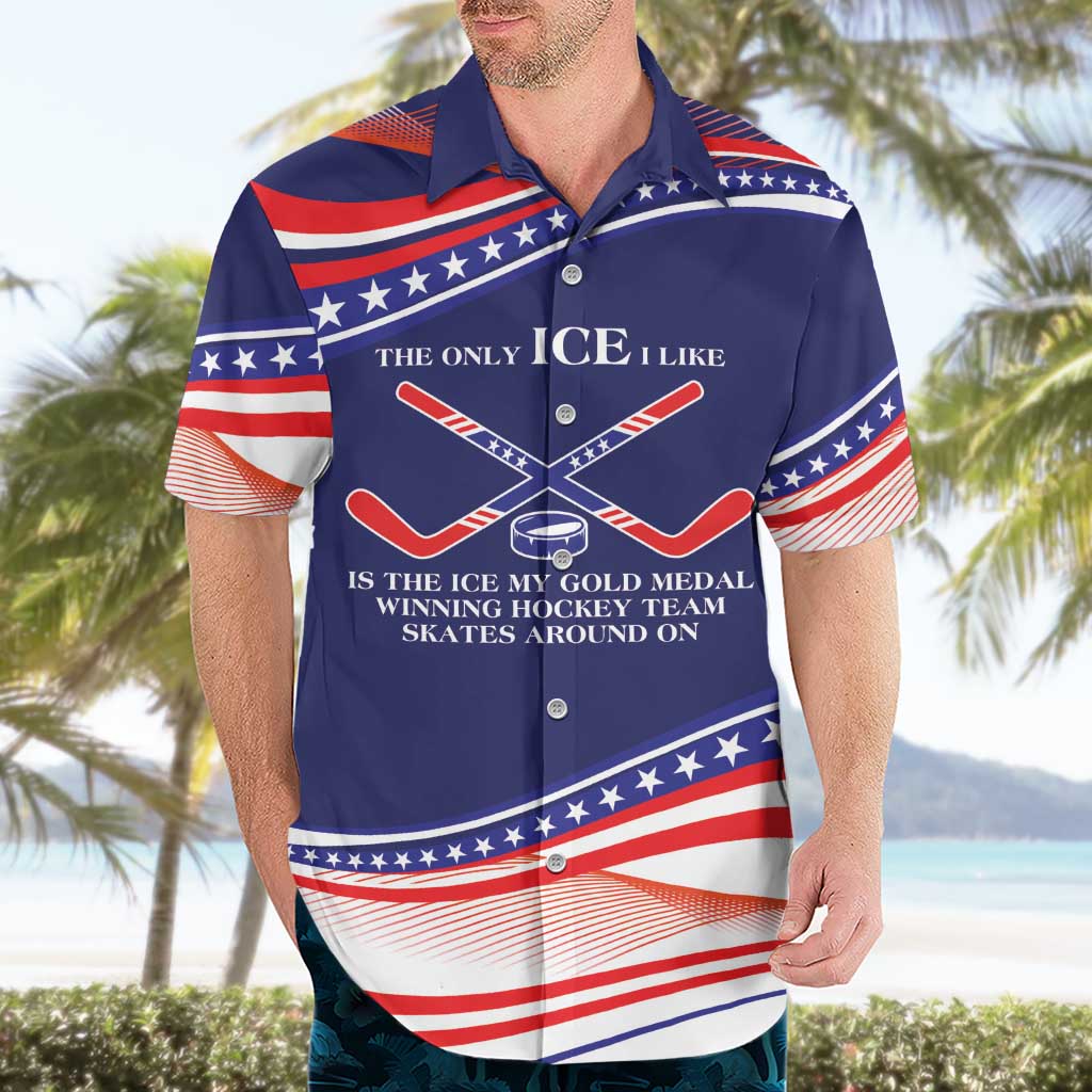 My Gold Medal Winning Hockey Team Personalized Hawaiian Shirt Blue Style