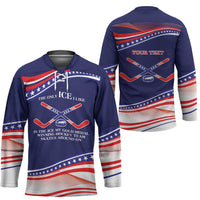 My Gold Medal Winning Hockey Team Personalized Hockey Jersey Blue Style