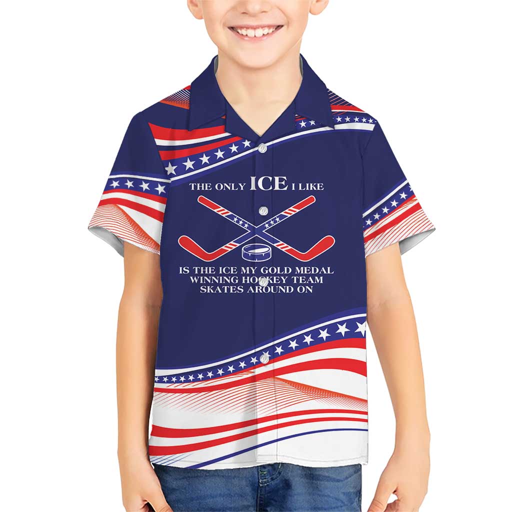 My Gold Medal Winning Hockey Team Personalized Kid Hawaiian Shirt Blue Style