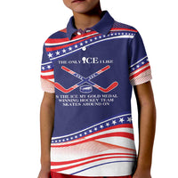 My Gold Medal Winning Hockey Team Personalized Kid Polo Shirt Blue Style
