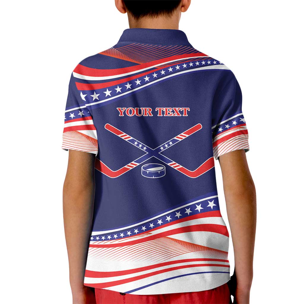 My Gold Medal Winning Hockey Team Personalized Kid Polo Shirt Blue Style