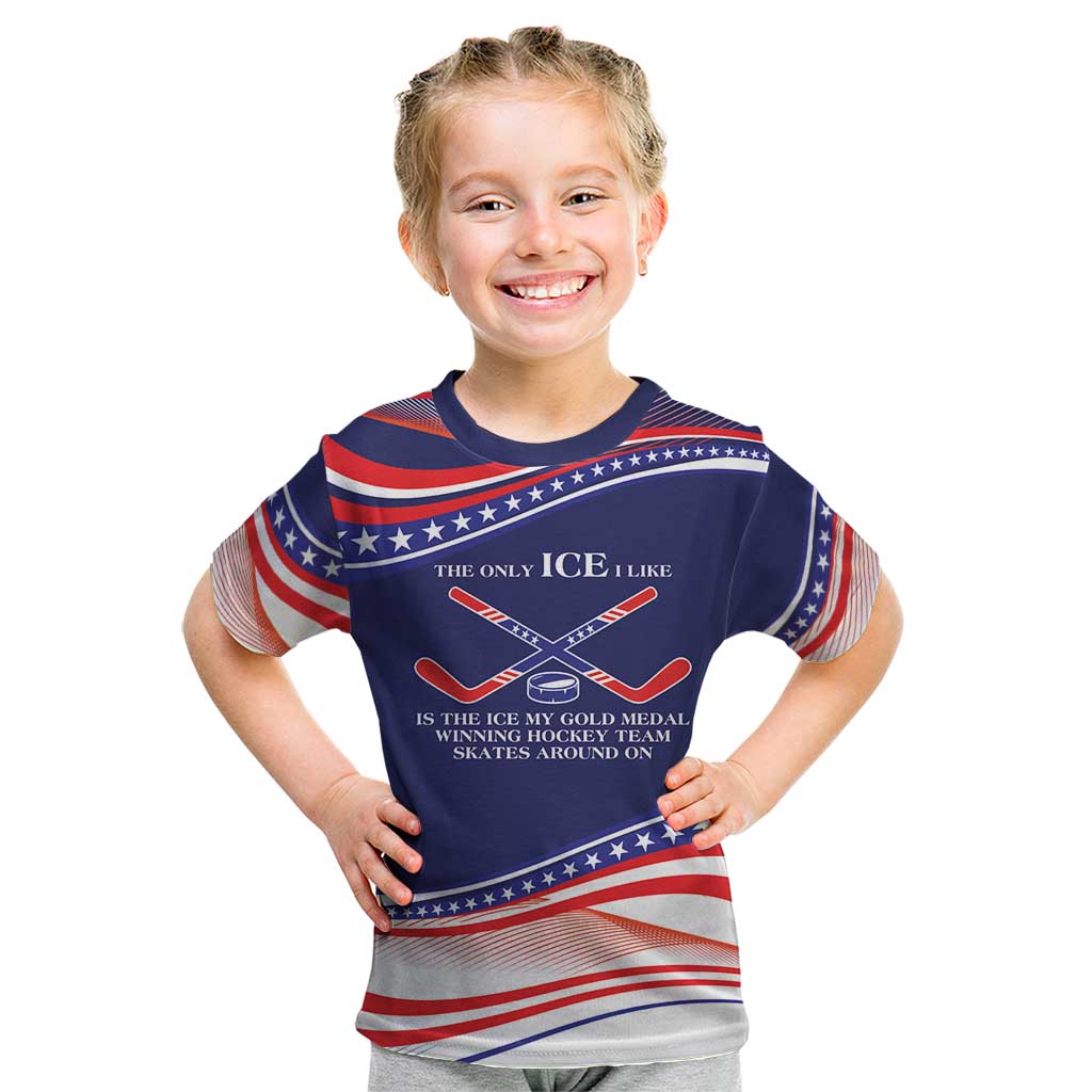 My Gold Medal Winning Hockey Team Personalized Kid T Shirt Blue Style