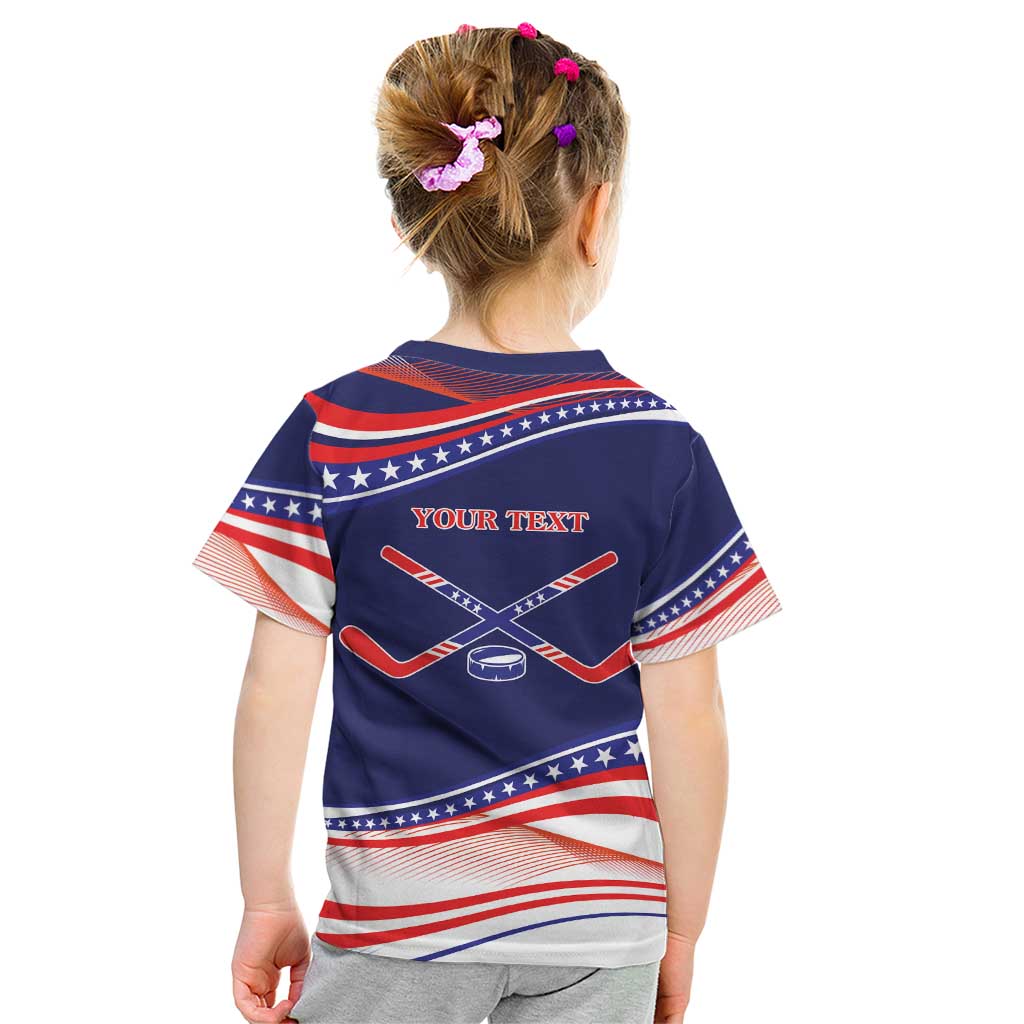 My Gold Medal Winning Hockey Team Personalized Kid T Shirt Blue Style