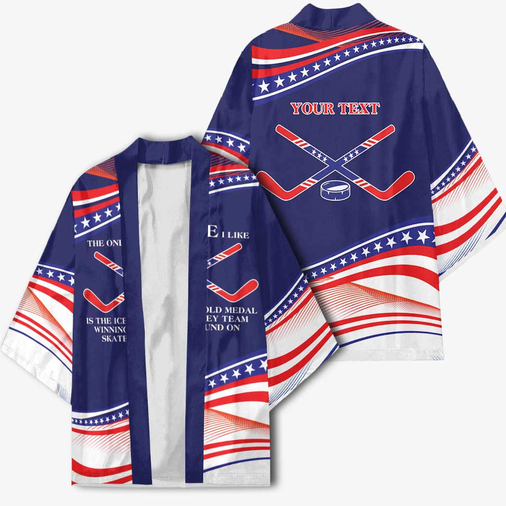 My Gold Medal Winning Hockey Team Personalized Kimono Blue Style