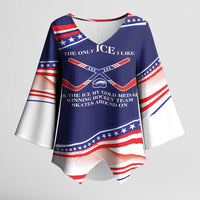 My Gold Medal Winning Hockey Team Personalized Kimono Sleeve Blouse Blue Style