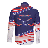 My Gold Medal Winning Hockey Team Personalized Long Sleeve Button Shirt Blue Style