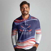 My Gold Medal Winning Hockey Team Personalized Long Sleeve Polo Shirt Blue Style