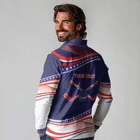 My Gold Medal Winning Hockey Team Personalized Long Sleeve Polo Shirt Blue Style