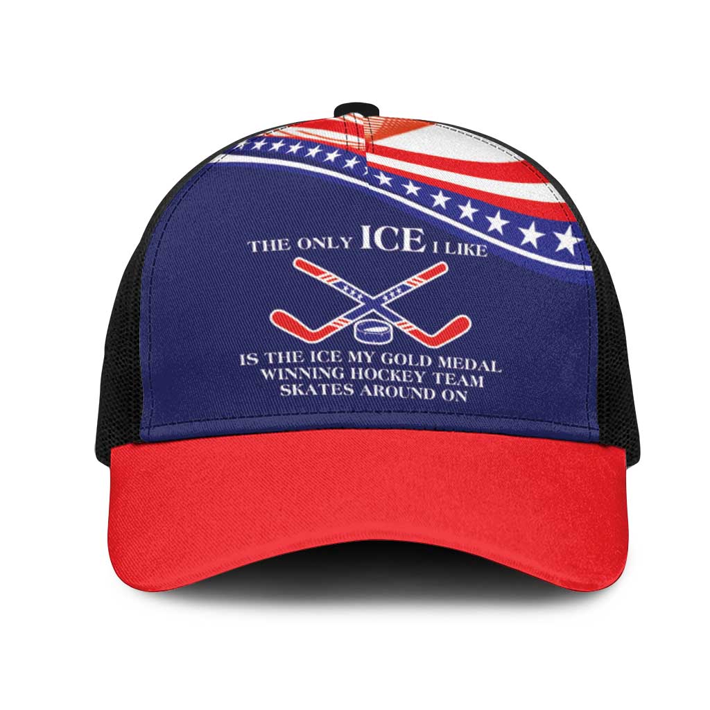 My Gold Medal Winning Hockey Team Mesh Trucker Cap Blue Style