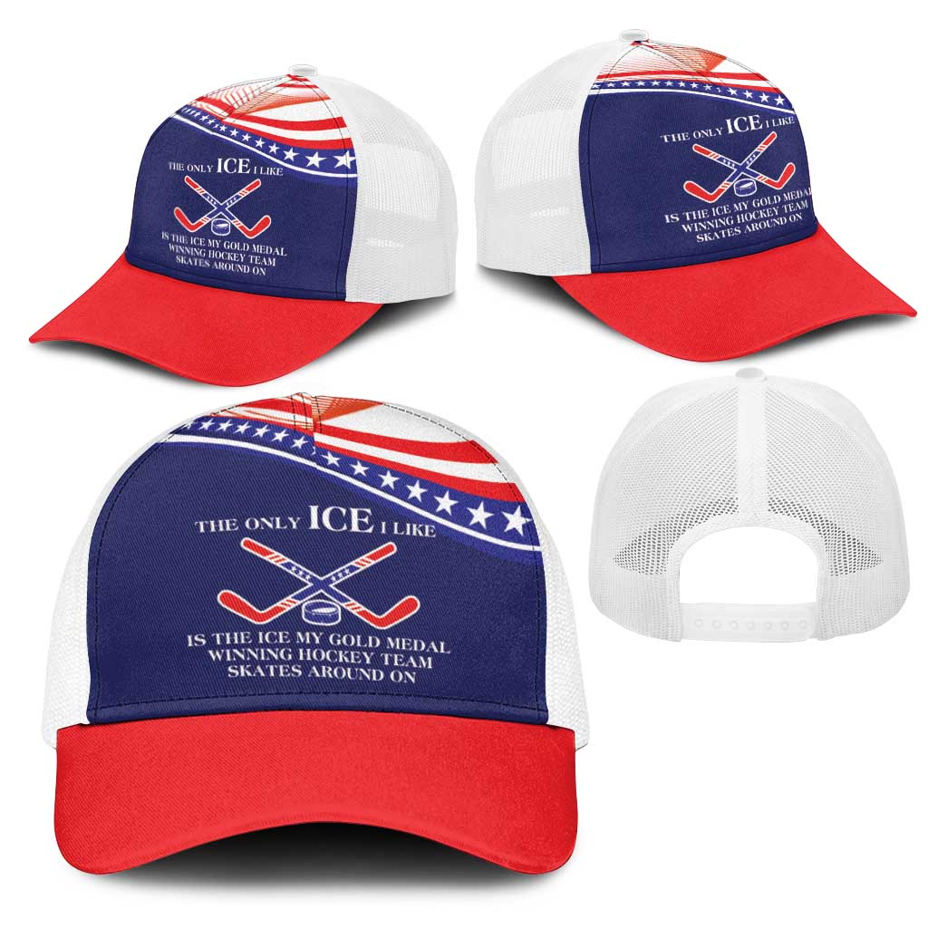 My Gold Medal Winning Hockey Team Mesh Trucker Cap Blue Style