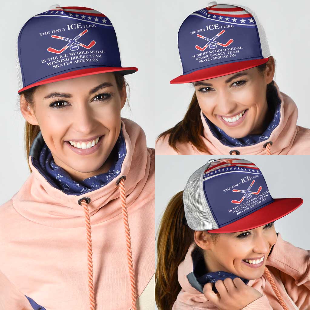 My Gold Medal Winning Hockey Team Mesh Trucker Cap Blue Style