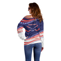 My Gold Medal Winning Hockey Team Personalized Off Shoulder Sweater Blue Style