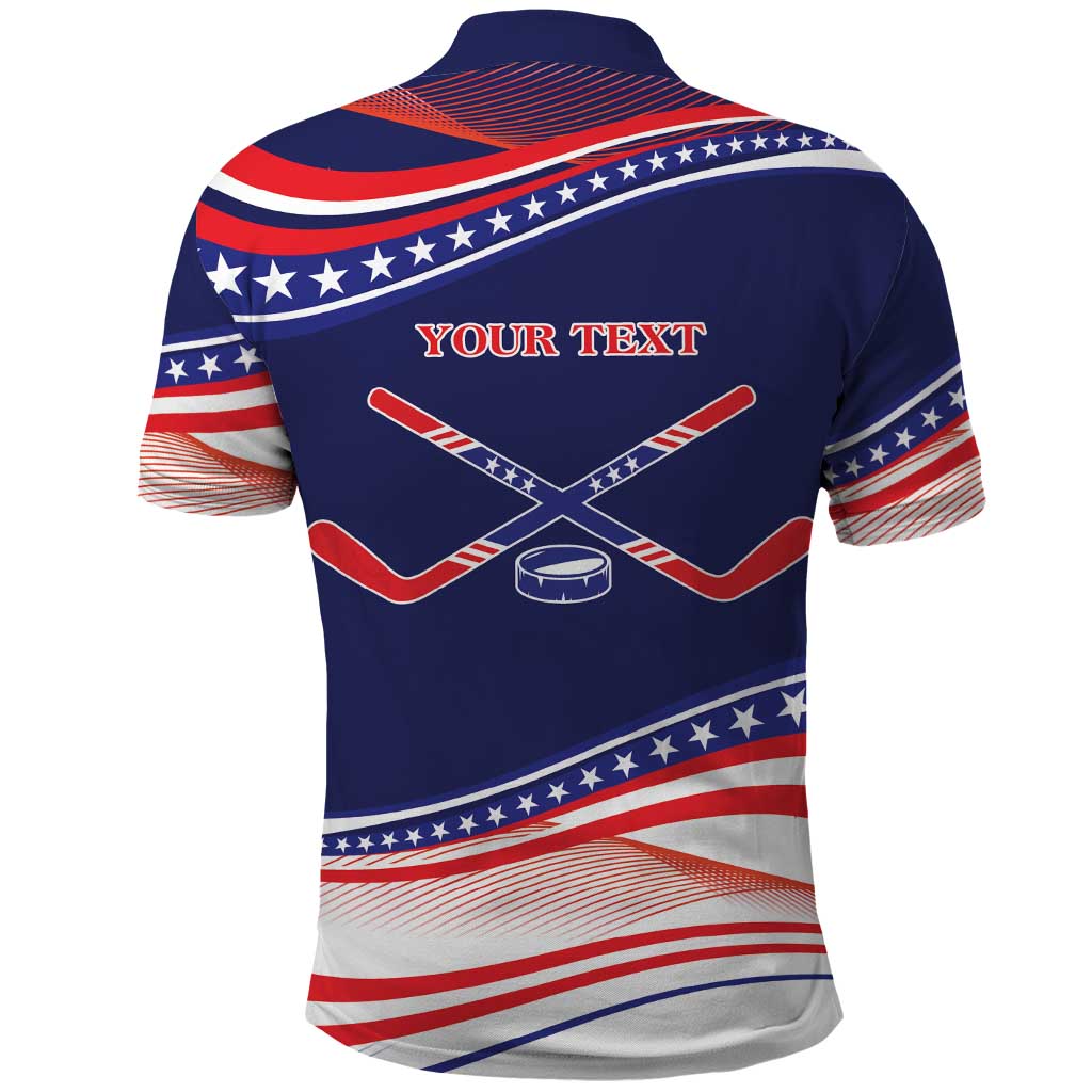 My Gold Medal Winning Hockey Team Personalized Polo Shirt Blue Style