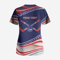 My Gold Medal Winning Hockey Team Personalized Scrub Top Blue Style