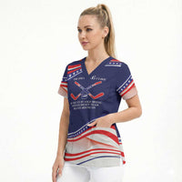 My Gold Medal Winning Hockey Team Personalized Scrub Top Blue Style