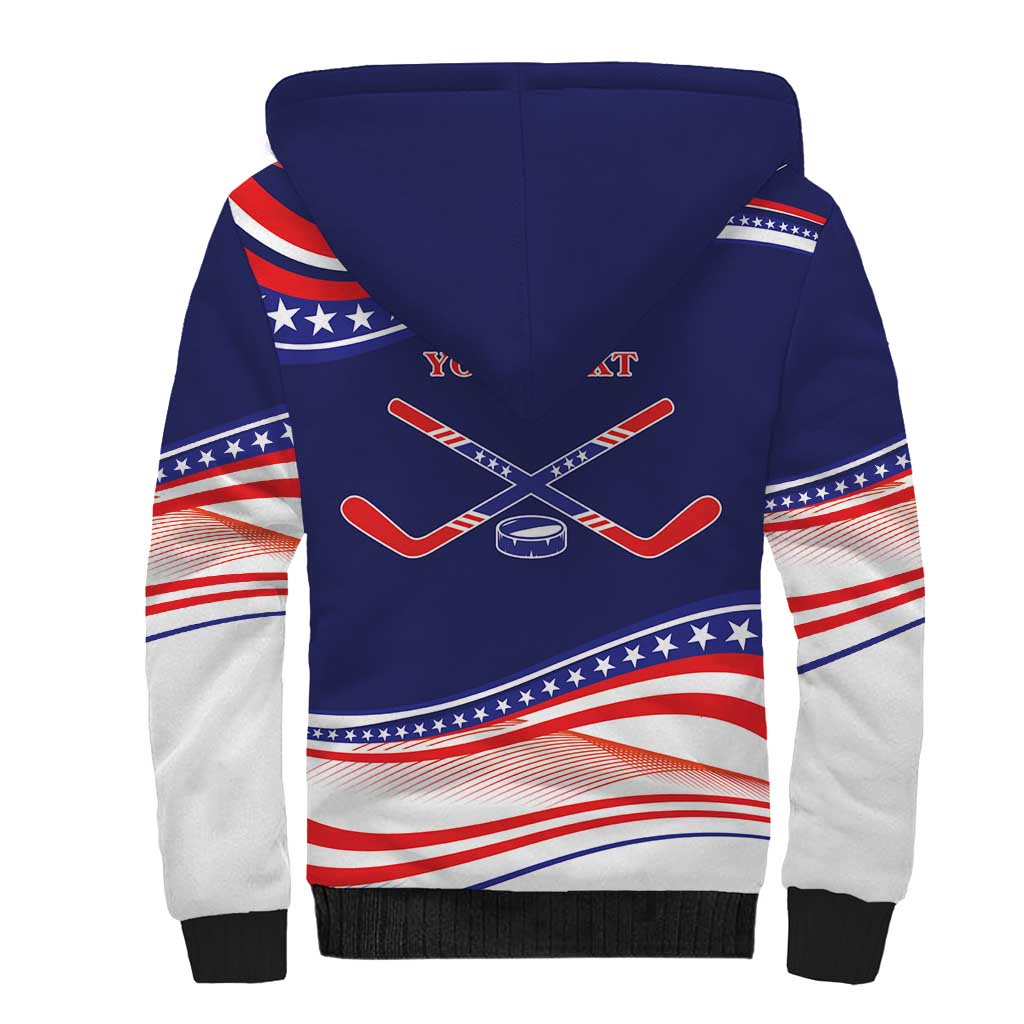 My Gold Medal Winning Hockey Team Personalized Sherpa Hoodie Blue Style