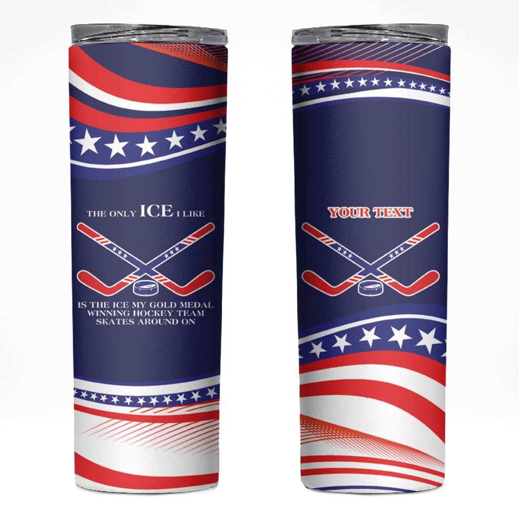 My Gold Medal Winning Hockey Team Personalized Skinny Tumbler Blue Style