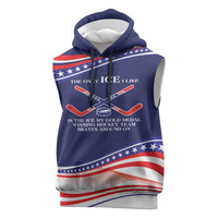 My Gold Medal Winning Hockey Team Personalized Sleeveless Hoodie Blue Style