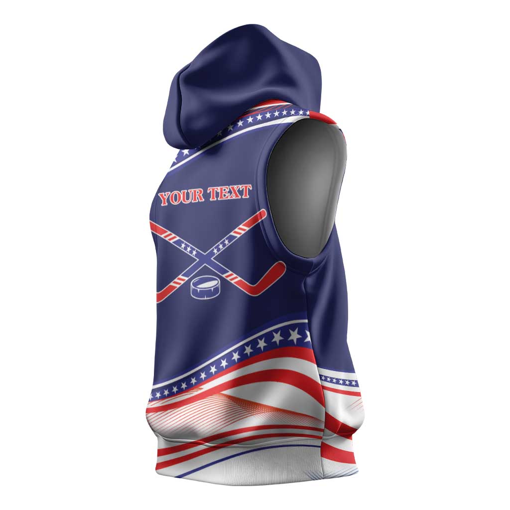 My Gold Medal Winning Hockey Team Personalized Sleeveless Hoodie Blue Style