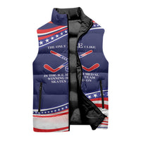 My Gold Medal Winning Hockey Team Personalized Sleeveless Puffer Jacket Blue Style