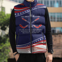 My Gold Medal Winning Hockey Team Personalized Sleeveless Puffer Jacket Blue Style