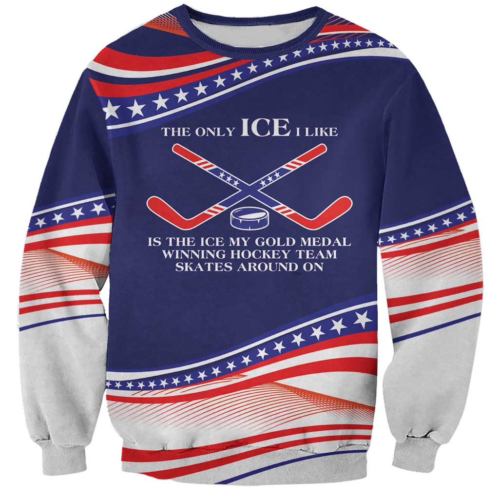 My Gold Medal Winning Hockey Team Personalized Sweatshirt Blue Style