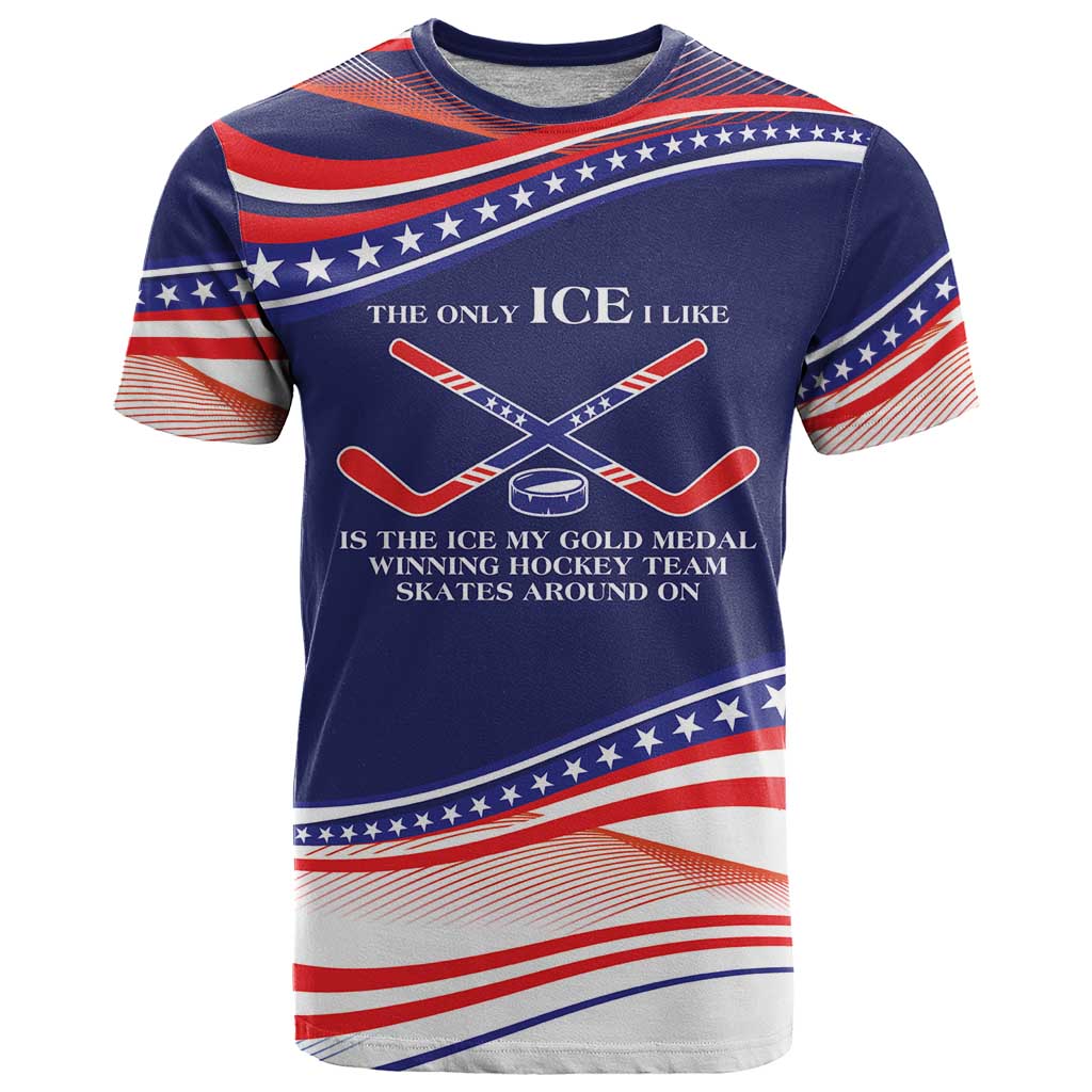 My Gold Medal Winning Hockey Team Personalized T Shirt Blue Style