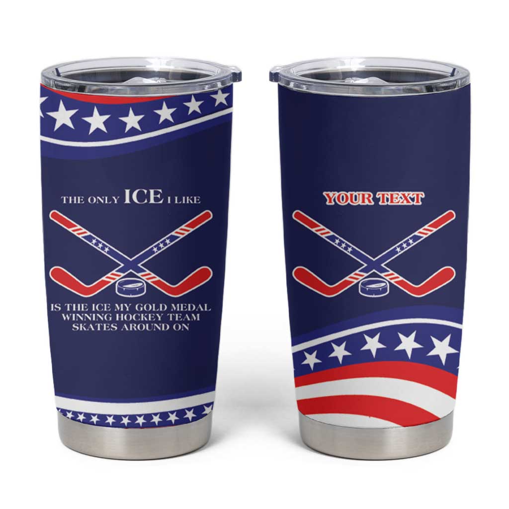 My Gold Medal Winning Hockey Team Personalized Tumbler Cup Blue Style