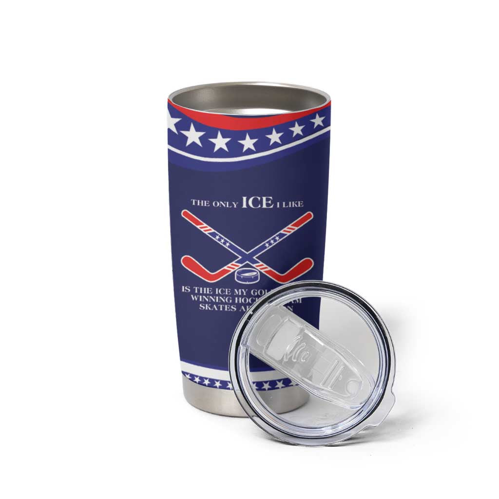 My Gold Medal Winning Hockey Team Personalized Tumbler Cup Blue Style