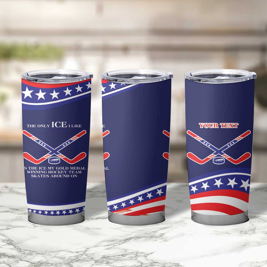 My Gold Medal Winning Hockey Team Personalized Tumbler Cup Blue Style