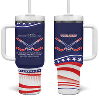 My Gold Medal Winning Hockey Team Personalized Tumbler With Handle Blue Style