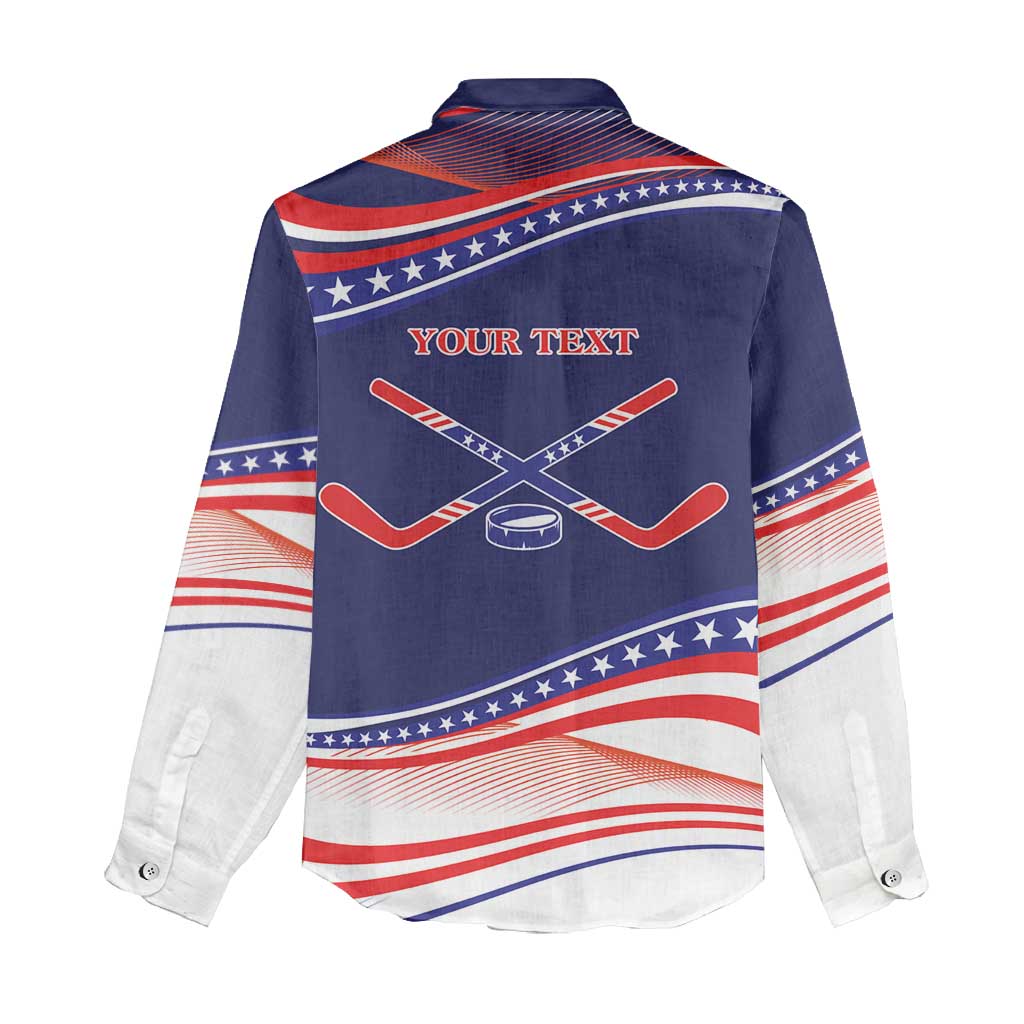 My Gold Medal Winning Hockey Team Personalized Women Casual Shirt Blue Style