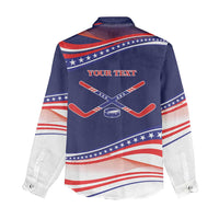 My Gold Medal Winning Hockey Team Personalized Women Casual Shirt Blue Style