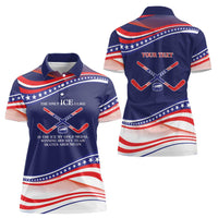 My Gold Medal Winning Hockey Team Personalized Women Polo Shirt Blue Style