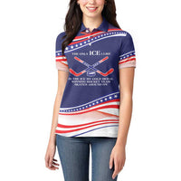 My Gold Medal Winning Hockey Team Personalized Women Polo Shirt Blue Style