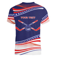 My Gold Medal Winning Hockey Team Personalized Women V-Neck T-Shirt Blue Style