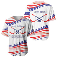 My Gold Medal Winning Hockey Team Personalized Baseball Jersey White Style