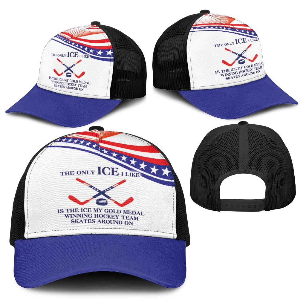 My Gold Medal Winning Hockey Team Baseball Net Cap White Style