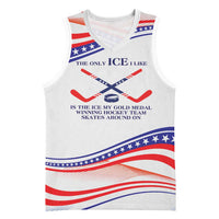 My Gold Medal Winning Hockey Team Personalized Basketball Jersey White Style
