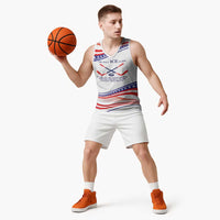 My Gold Medal Winning Hockey Team Personalized Basketball Jersey White Style