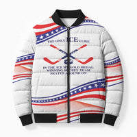 My Gold Medal Winning Hockey Team Personalized Bomber Puffer Jacket White Style