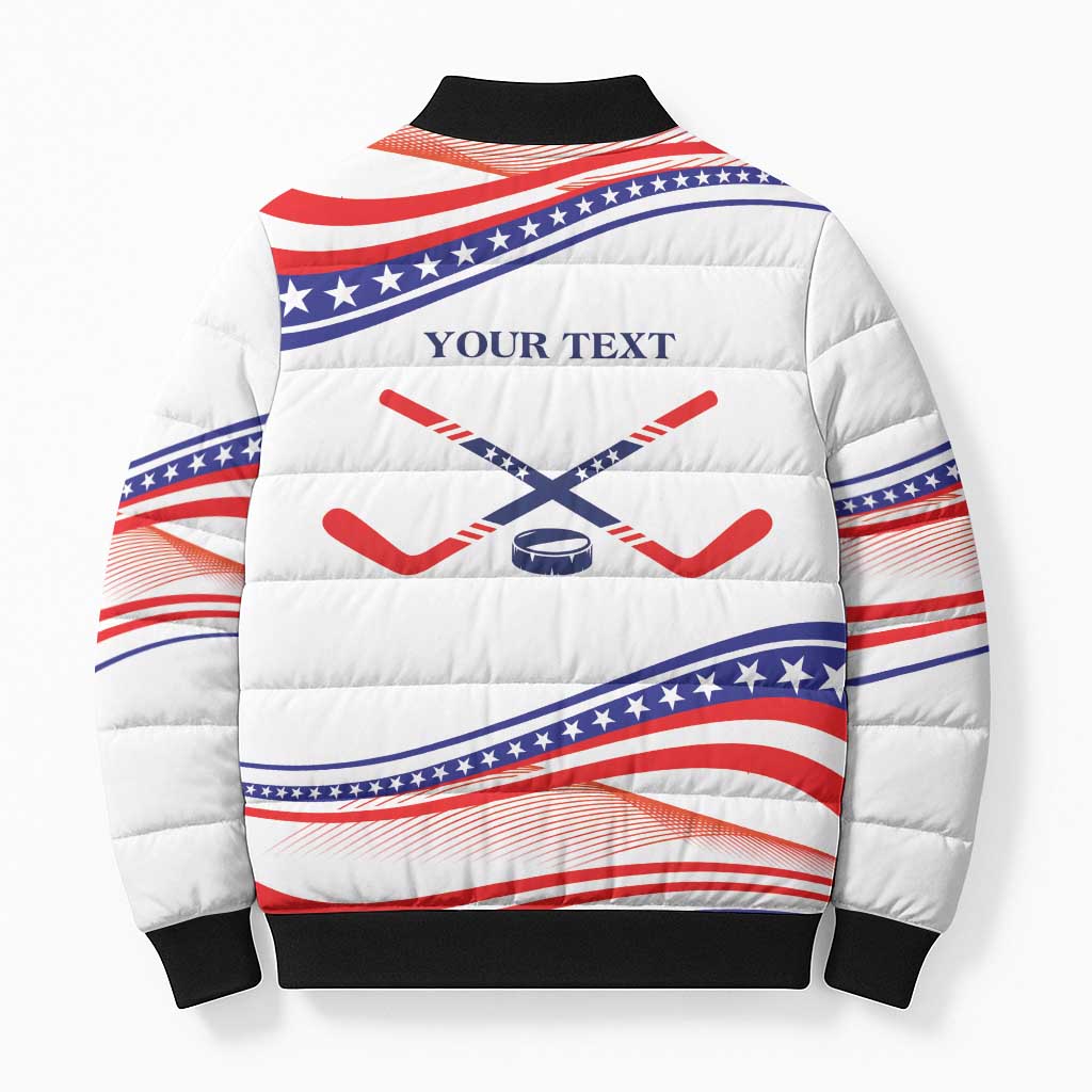 My Gold Medal Winning Hockey Team Personalized Bomber Puffer Jacket White Style