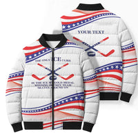 My Gold Medal Winning Hockey Team Personalized Bomber Puffer Jacket White Style