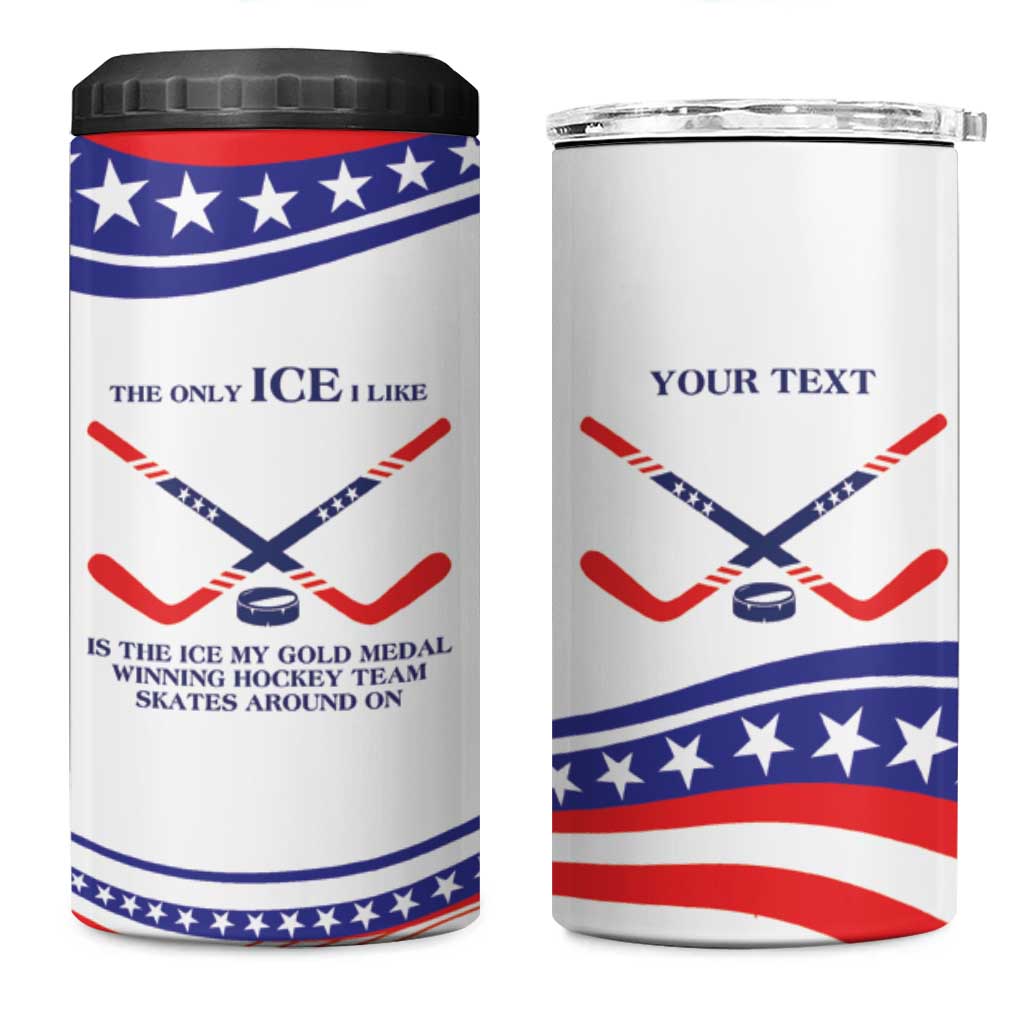My Gold Medal Winning Hockey Team Personalized 4 in 1 Can Cooler Tumbler White Style