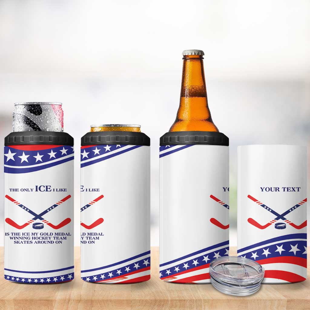 My Gold Medal Winning Hockey Team Personalized 4 in 1 Can Cooler Tumbler White Style